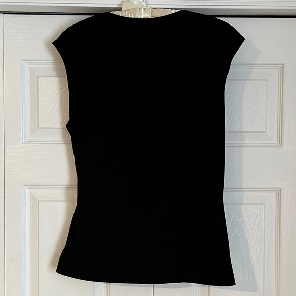 NWT WHBM Black Mock Wrap Blouse - Picture 8 of 10